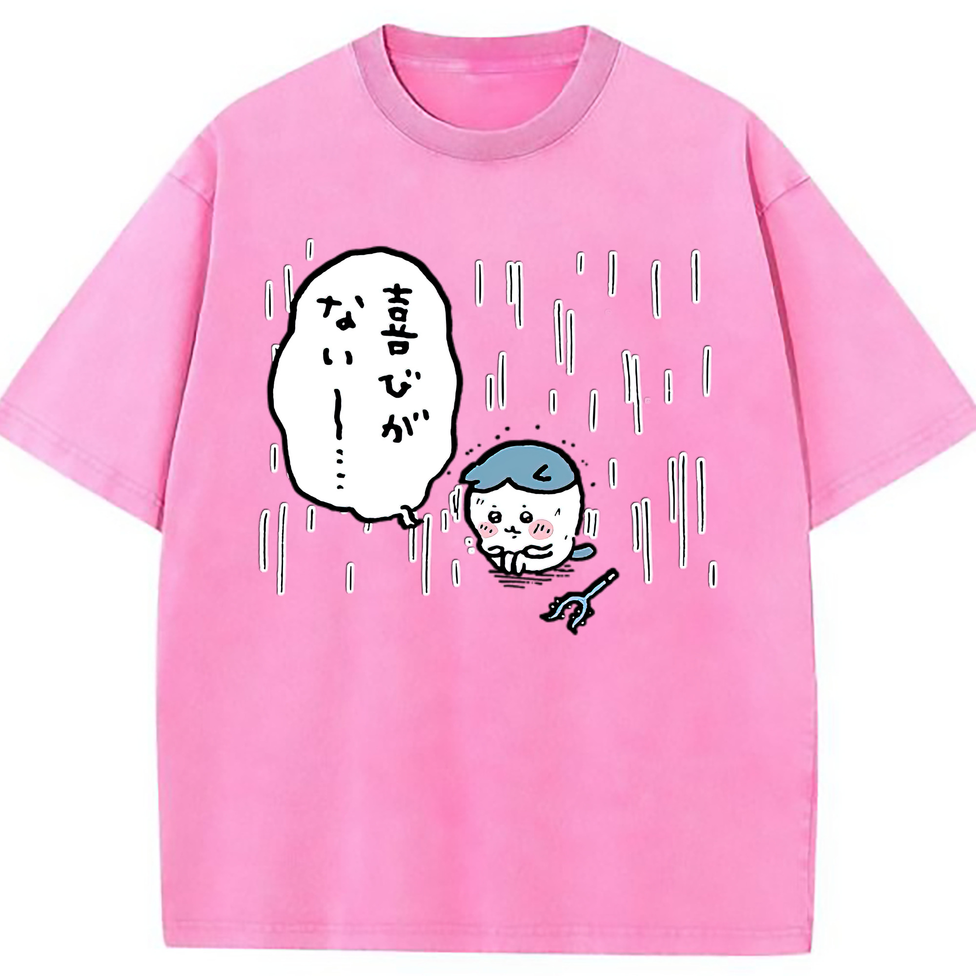 （画像用） ちいかわ ハチワレ Chii-kawa hachiware 綿100% ヴィンテージ風 半袖Tシャツ（フロントプリント）